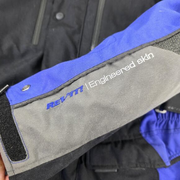 REV'IT! Motorcycle Jacket Mens Extra Large Black Blue Textile Adventure Touring - Picture 2 of 11